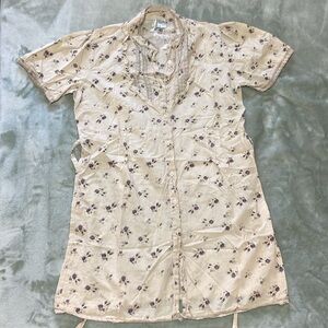 vintage Kimchi Blue button up 100% cotton floral dress size Large